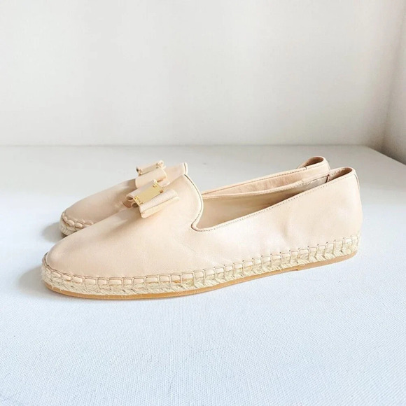 Cole Haan Nude  Beige Leather Espadrille Flats NEW - Picture 5 of 11